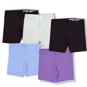 Kids Big Girls Bike Shorts 5 Pair Bundle Lot Size Large 10/12